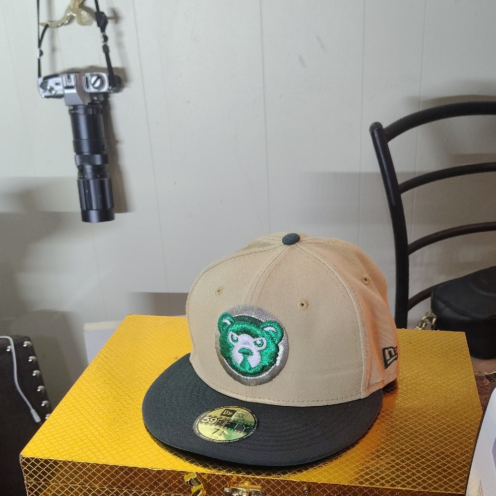 Tan and Black Cap with Bear Logo